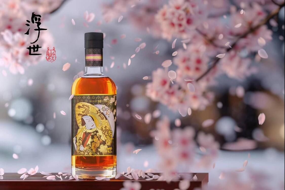 久米仙酒造- 浮世繪10年雙桶限定版700ml有盒(櫻吹雪)｜SHIKI Gold 四季・藏